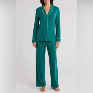 NEW Nordstrom Moonlight eco tencel pajamas in Green Storm