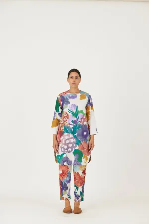 New Season Fall 24/Summer 25-Coord Set-Mulmul-Farah White-YAMLS09-Fashion Edit Yam