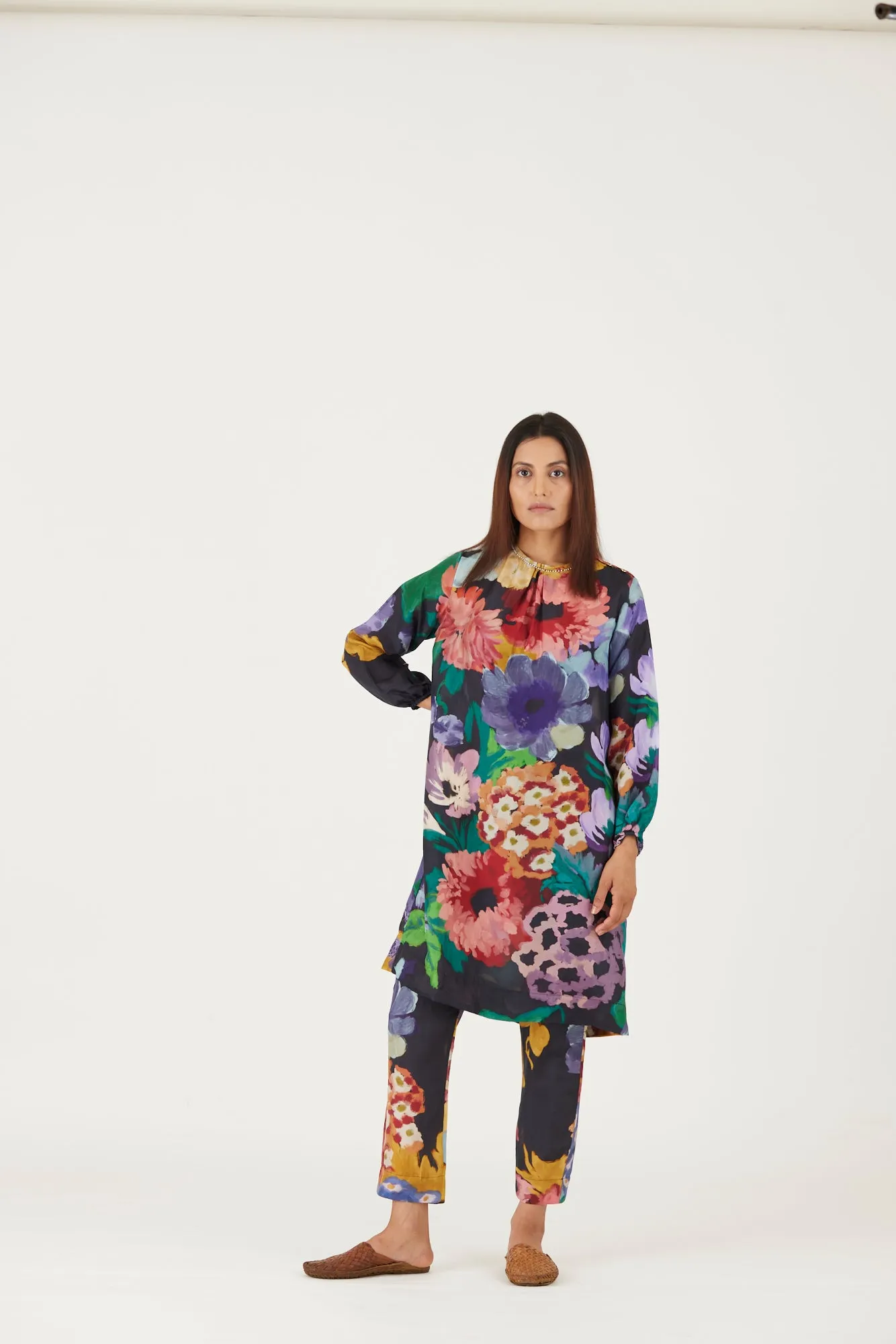 New Season Fall 24/Summer 25-Coord Set-Silk-Farah Black-YAMLS01-Fashion Edit Yam