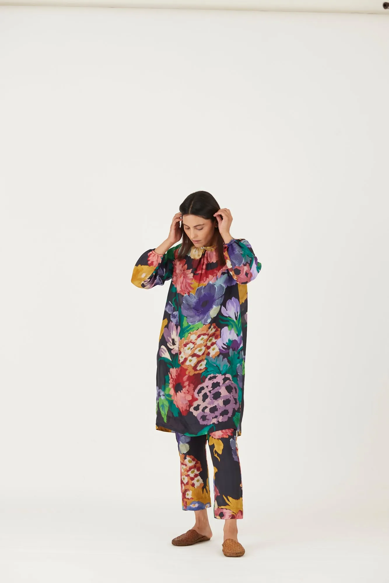New Season Fall 24/Summer 25-Coord Set-Silk-Farah Black-YAMLS01-Fashion Edit Yam