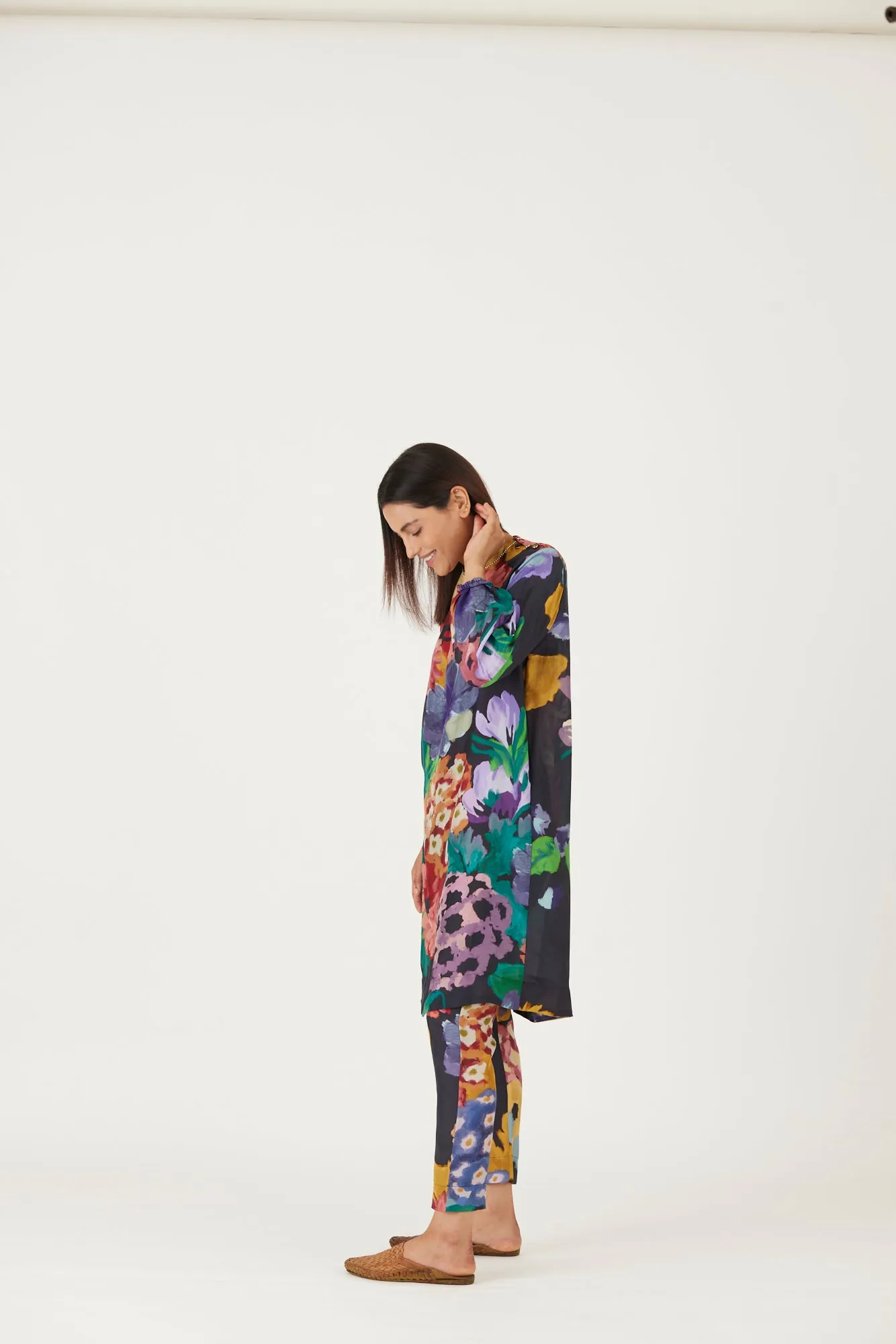 New Season Fall 24/Summer 25-Coord Set-Silk-Farah Black-YAMLS01-Fashion Edit Yam