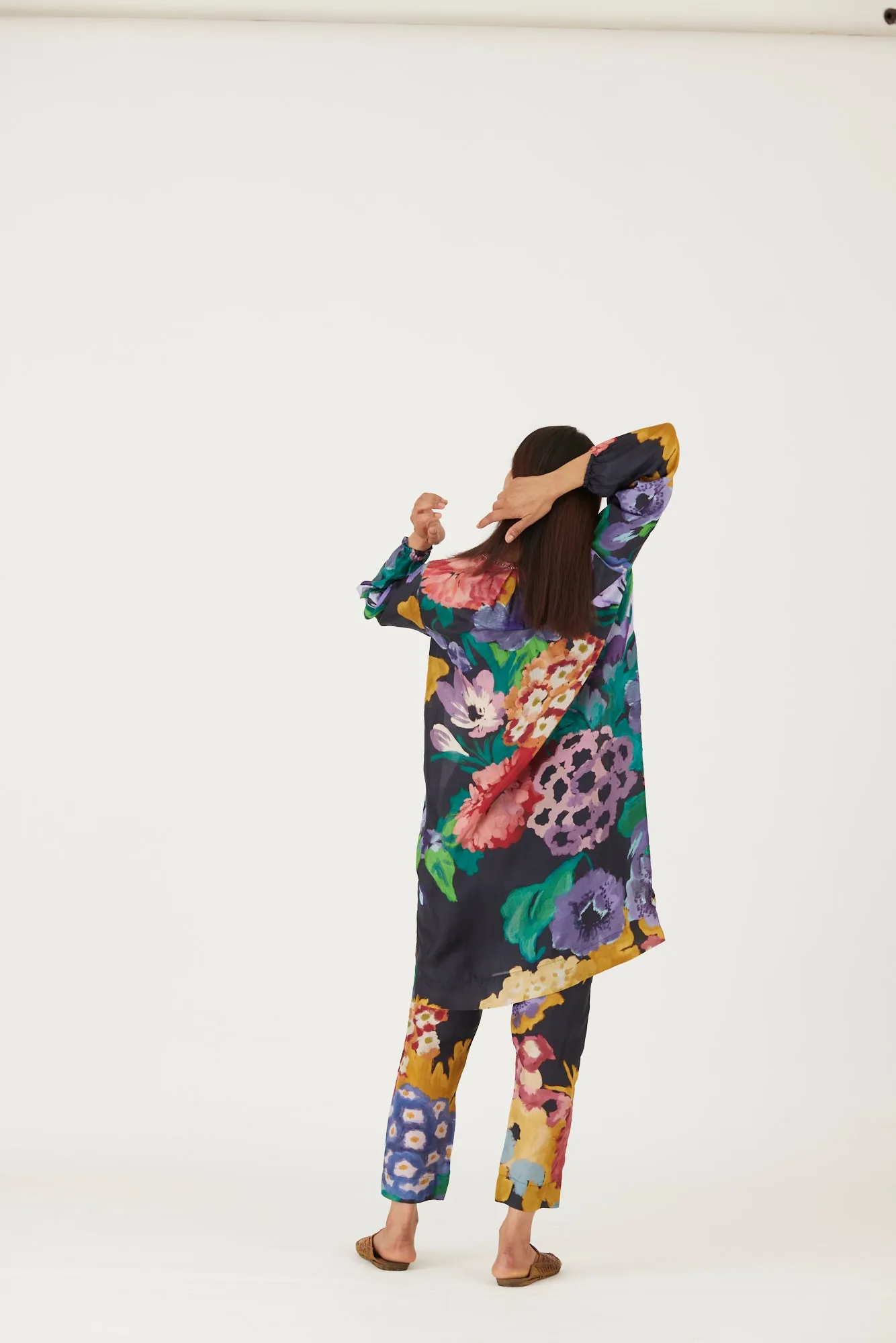 New Season Fall 24/Summer 25-Coord Set-Silk-Farah Black-YAMLS01-Fashion Edit Yam