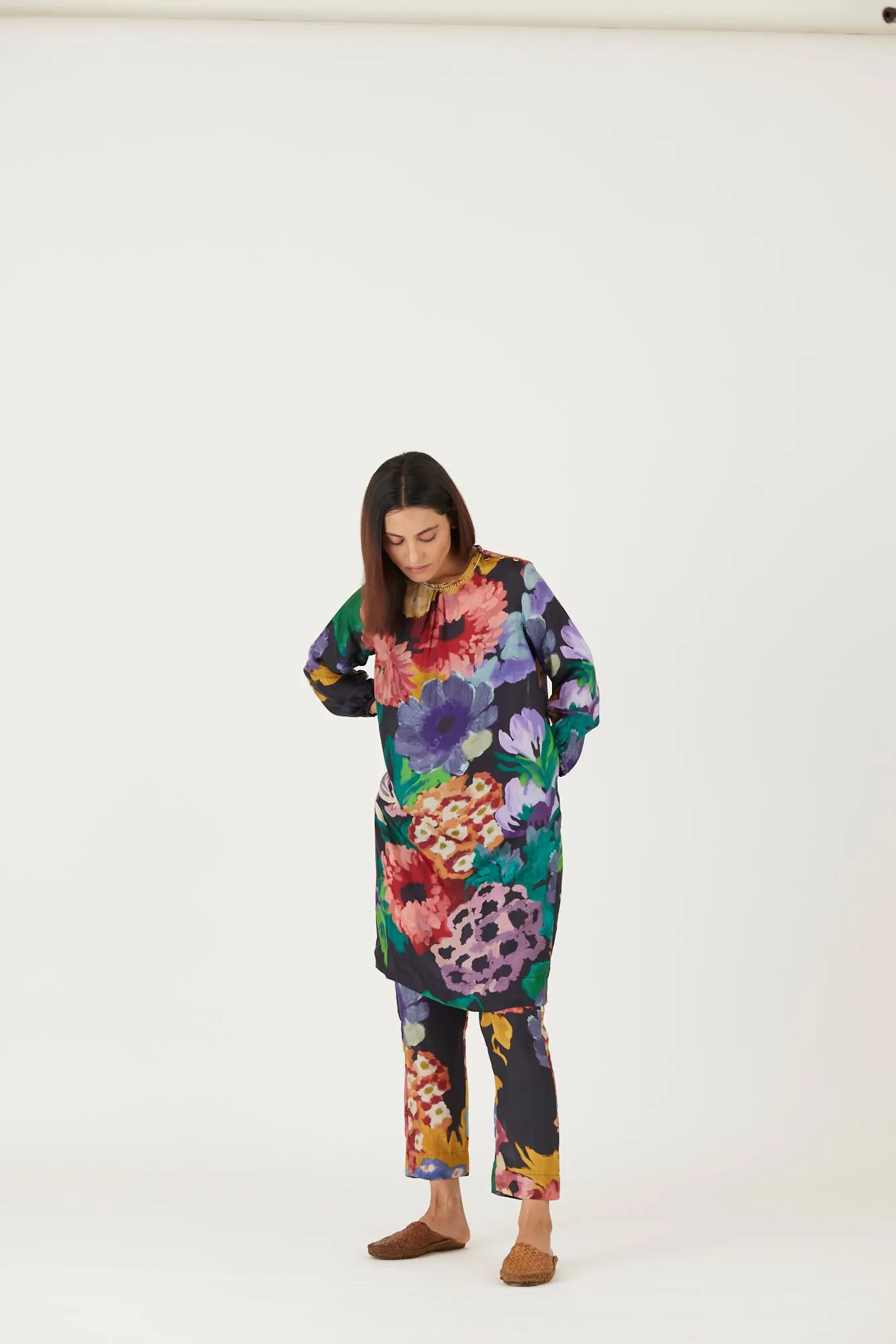 New Season Fall 24/Summer 25-Coord Set-Silk-Farah Black-YAMLS01-Fashion Edit Yam