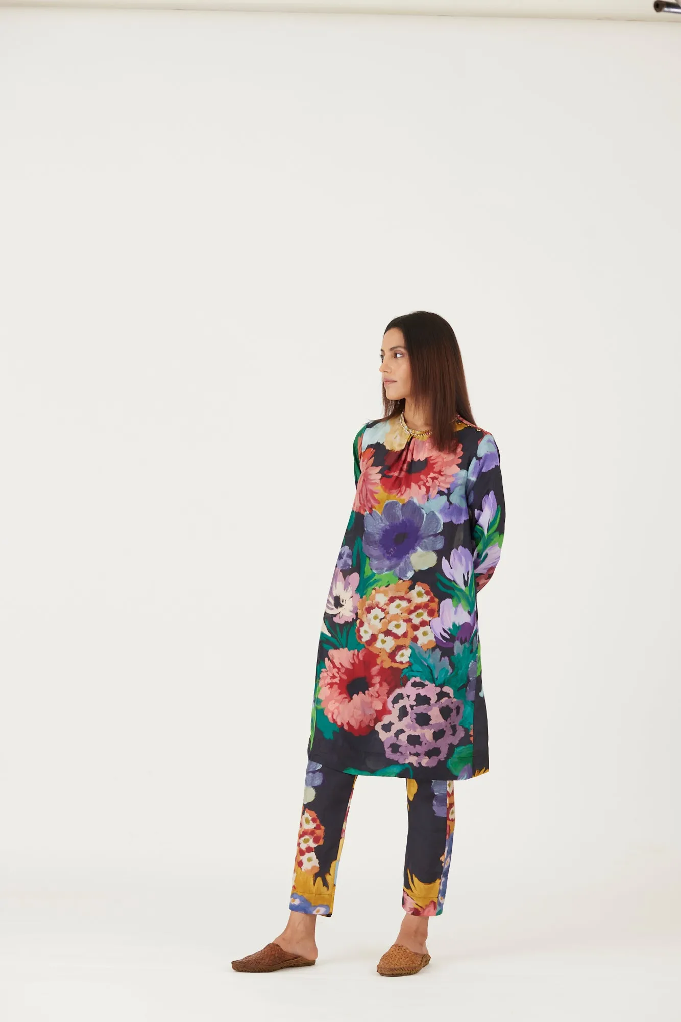 New Season Fall 24/Summer 25-Coord Set-Silk-Farah Black-YAMLS01-Fashion Edit Yam