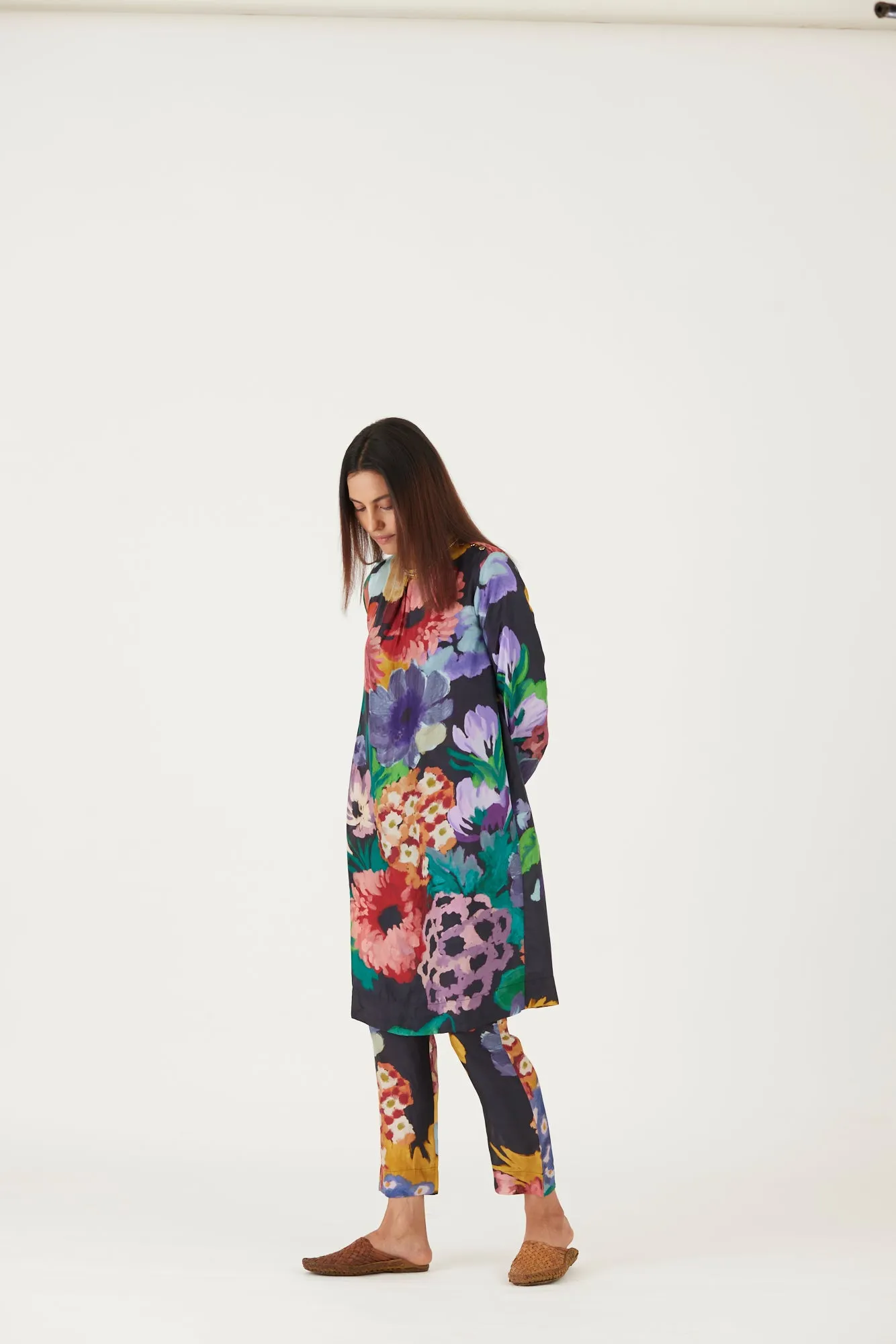 New Season Fall 24/Summer 25-Coord Set-Silk-Farah Black-YAMLS01-Fashion Edit Yam