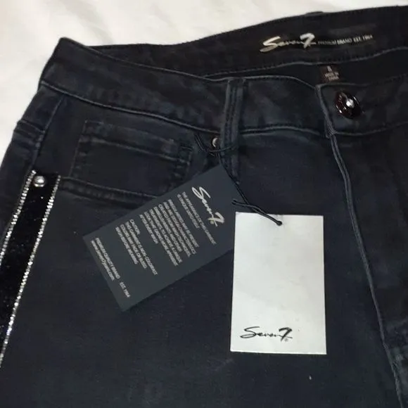 NEW Seven7 High Rise‎ Gaucho Tuxedo Jeans Size 8