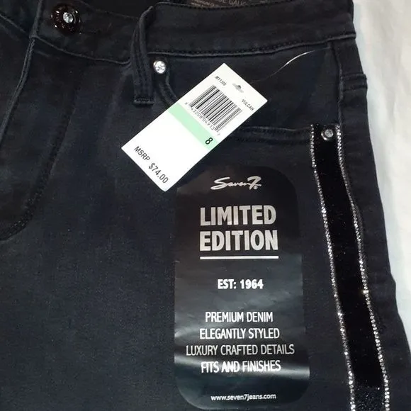 NEW Seven7 High Rise‎ Gaucho Tuxedo Jeans Size 8