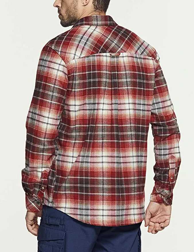 New with tags! CQR Men's All Cotton Flannel Shirt, Long Sleeve Casual Button Up Plaid Shirt, Brushed Soft. Sz S!