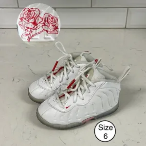 Nike Little Posite One &quot;Roses&quot; Toddler 6C White Red CV8918–100