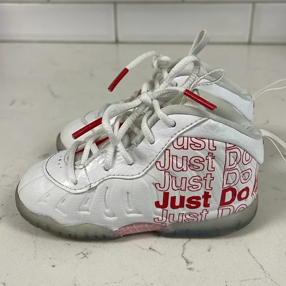 Nike Little Posite One &quot;Roses&quot; Toddler 6C White Red CV8918–100