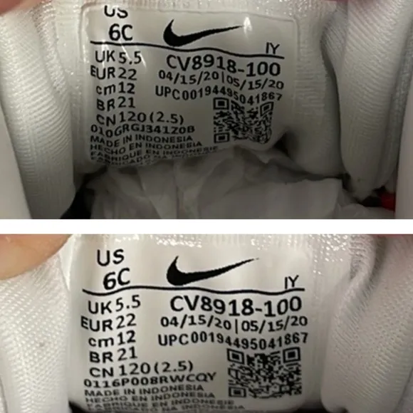 Nike Little Posite One &quot;Roses&quot; Toddler 6C White Red CV8918–100
