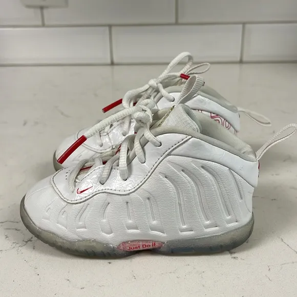 Nike Little Posite One &quot;Roses&quot; Toddler 6C White Red CV8918–100