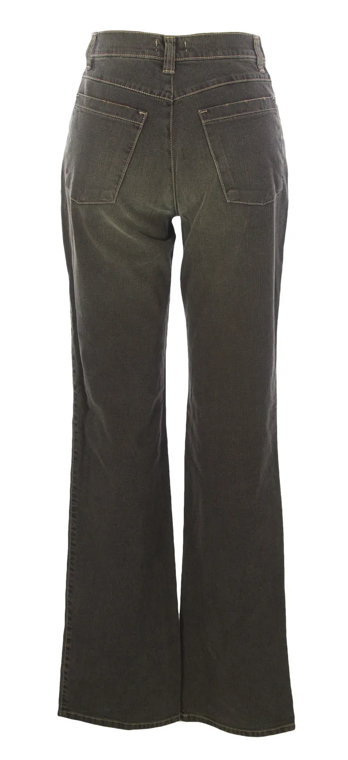 NOYES Women's Dark Brown Rhinestones Vintage Wide Leg Jeans Size 44 NWT