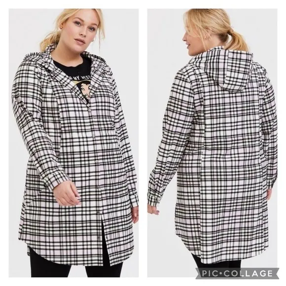 Nwot Torrid Flannel Hooded Anorak