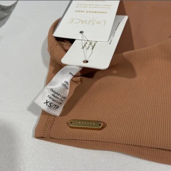 NWT L Space [ XS‎ ] Underdog Ribbed Racerback Crop Top Bra in Putty