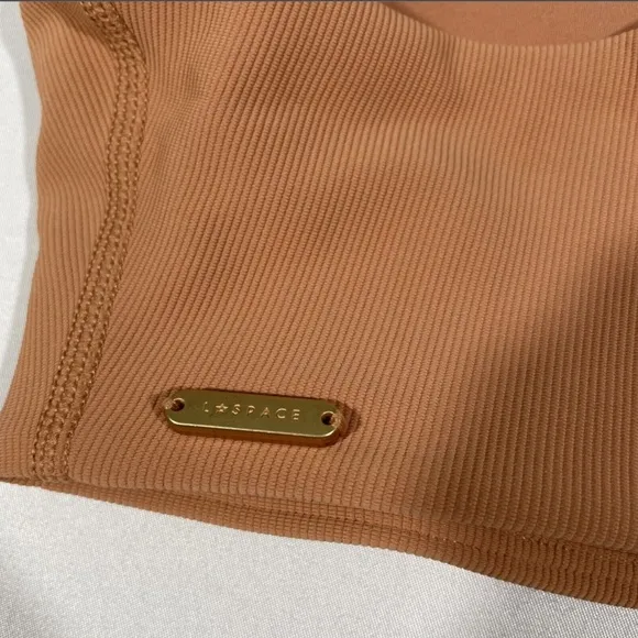 NWT L Space [ XS‎ ] Underdog Ribbed Racerback Crop Top Bra in Putty
