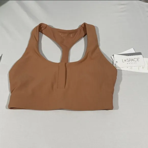 NWT L Space [ XS‎ ] Underdog Ribbed Racerback Crop Top Bra in Putty