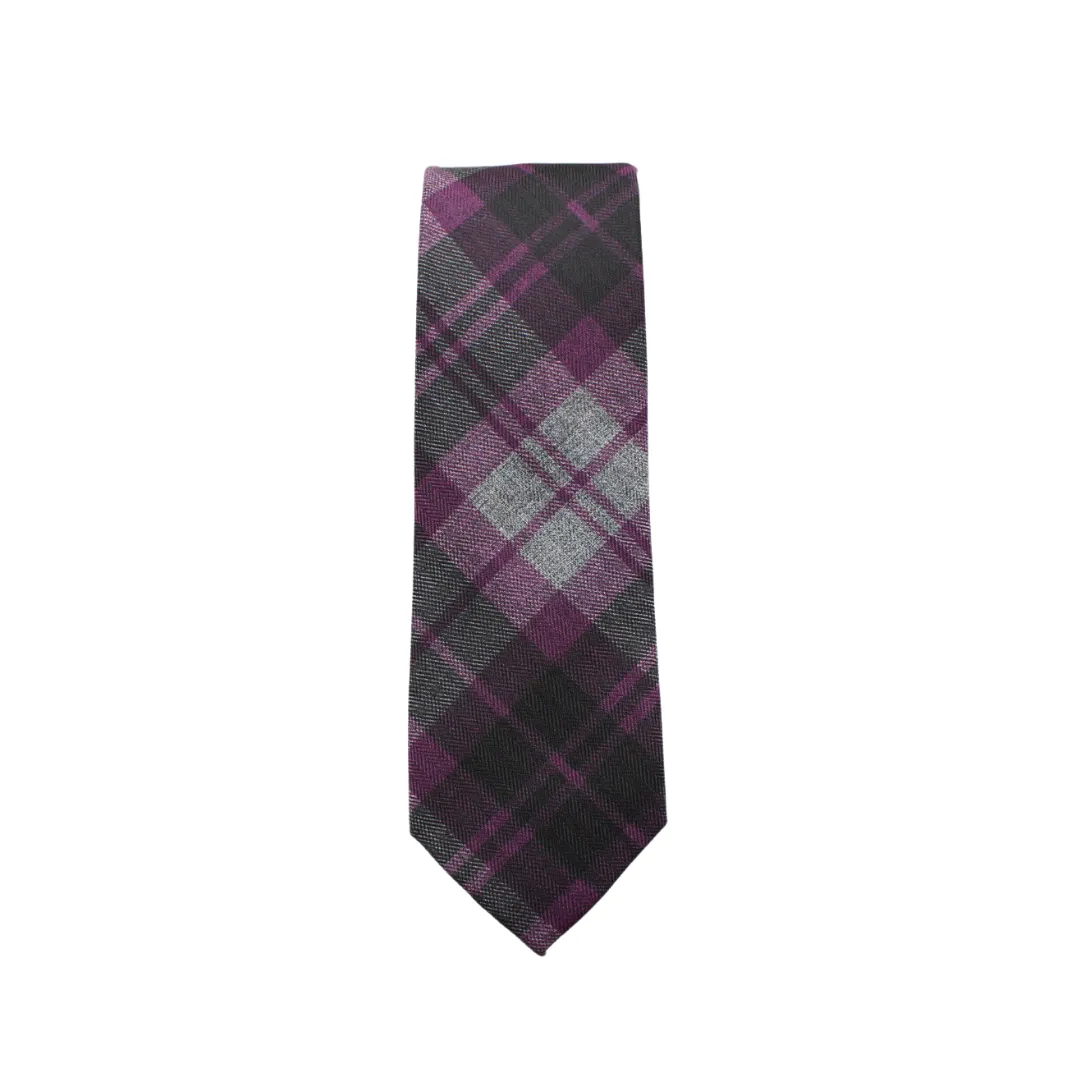 Oakes Plaid Cotton Skinny Tie