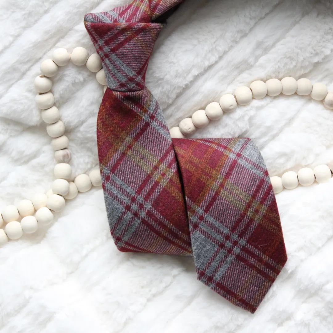 Oakes Plaid Cotton Skinny Tie