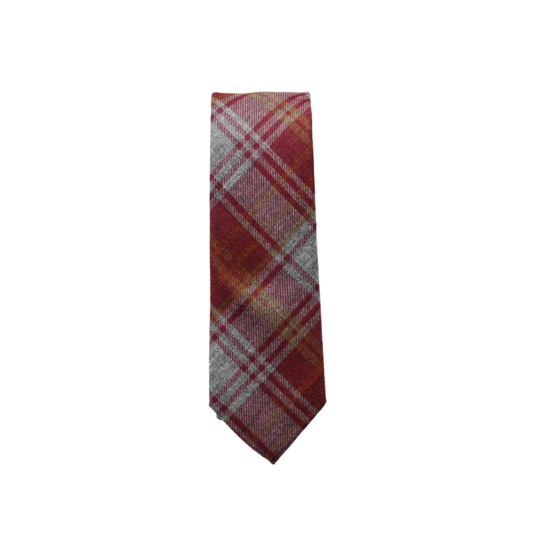 Oakes Plaid Cotton Skinny Tie
