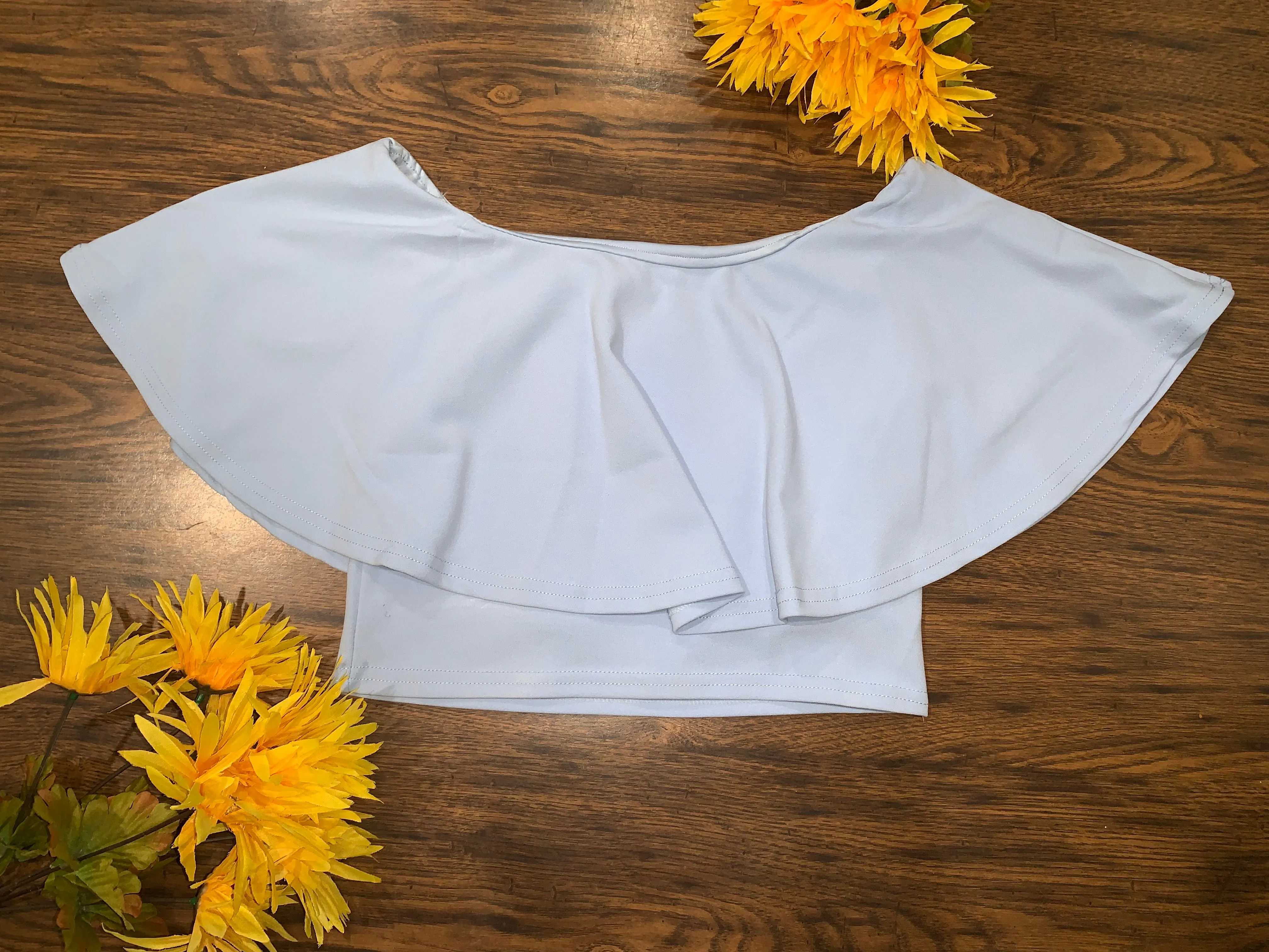 Off Shoulder Frill Crop Top