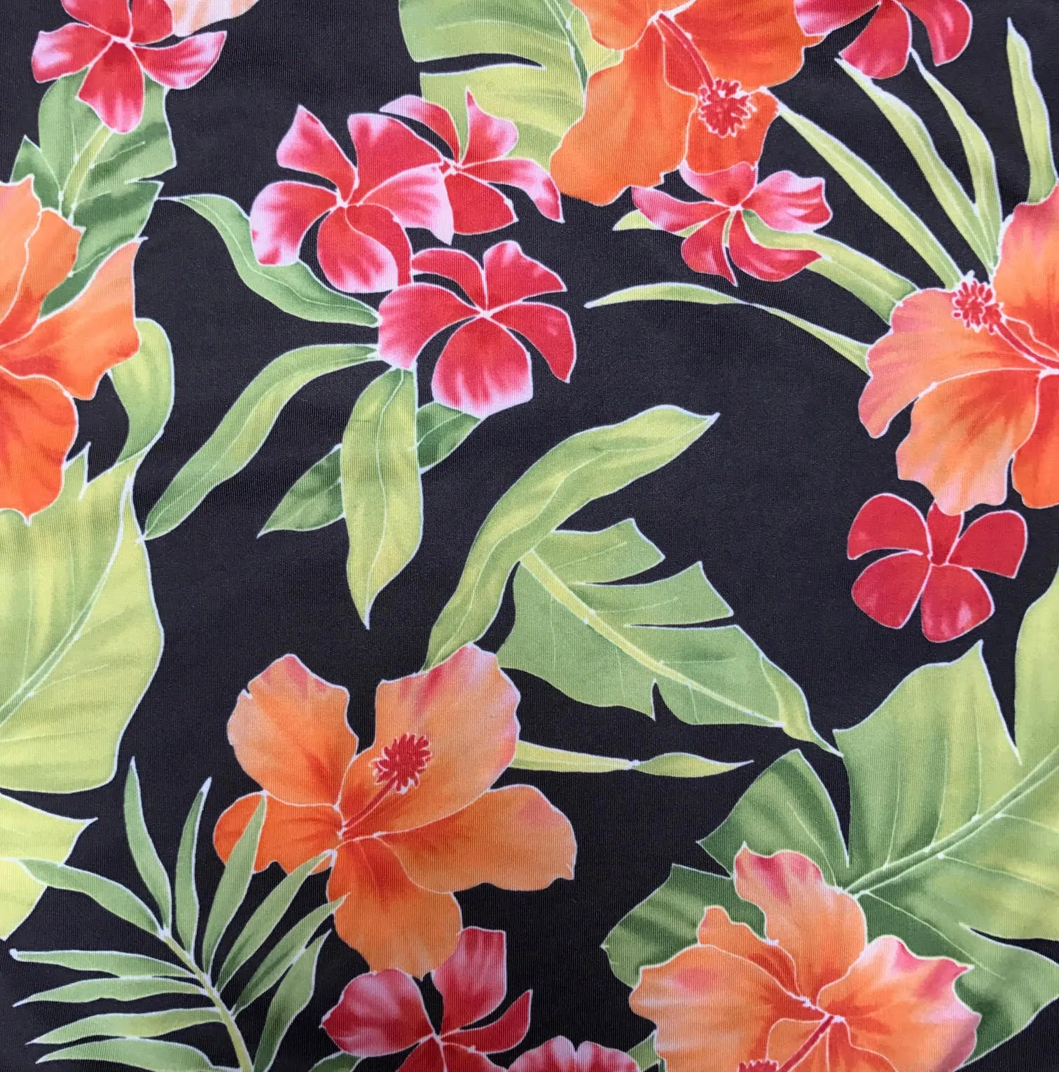 OFF THE SHOULDER TOP RED TIGER/HAWAIIAN FLORAL