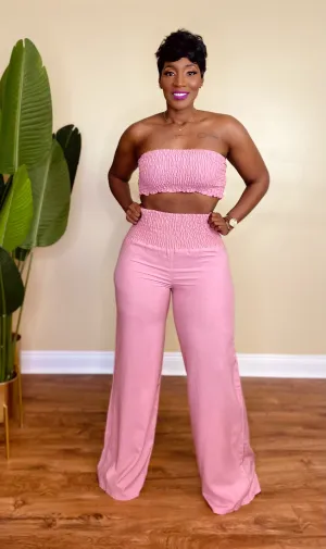 OFF TO PARADISE PANTS SET (ROSE PINK)