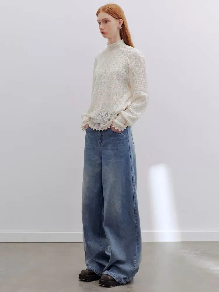 off-white lace off-shoulder shirt