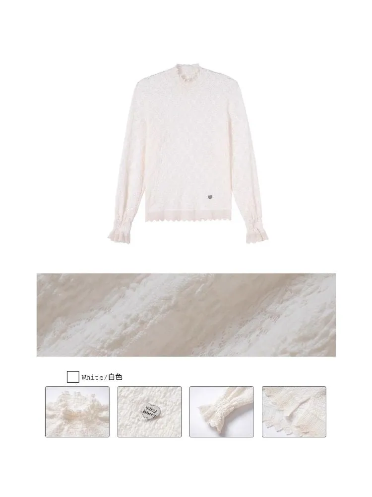 off-white lace off-shoulder shirt