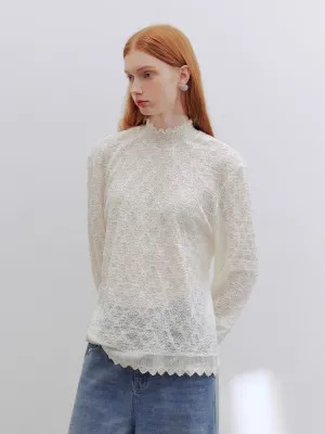 off-white lace off-shoulder shirt