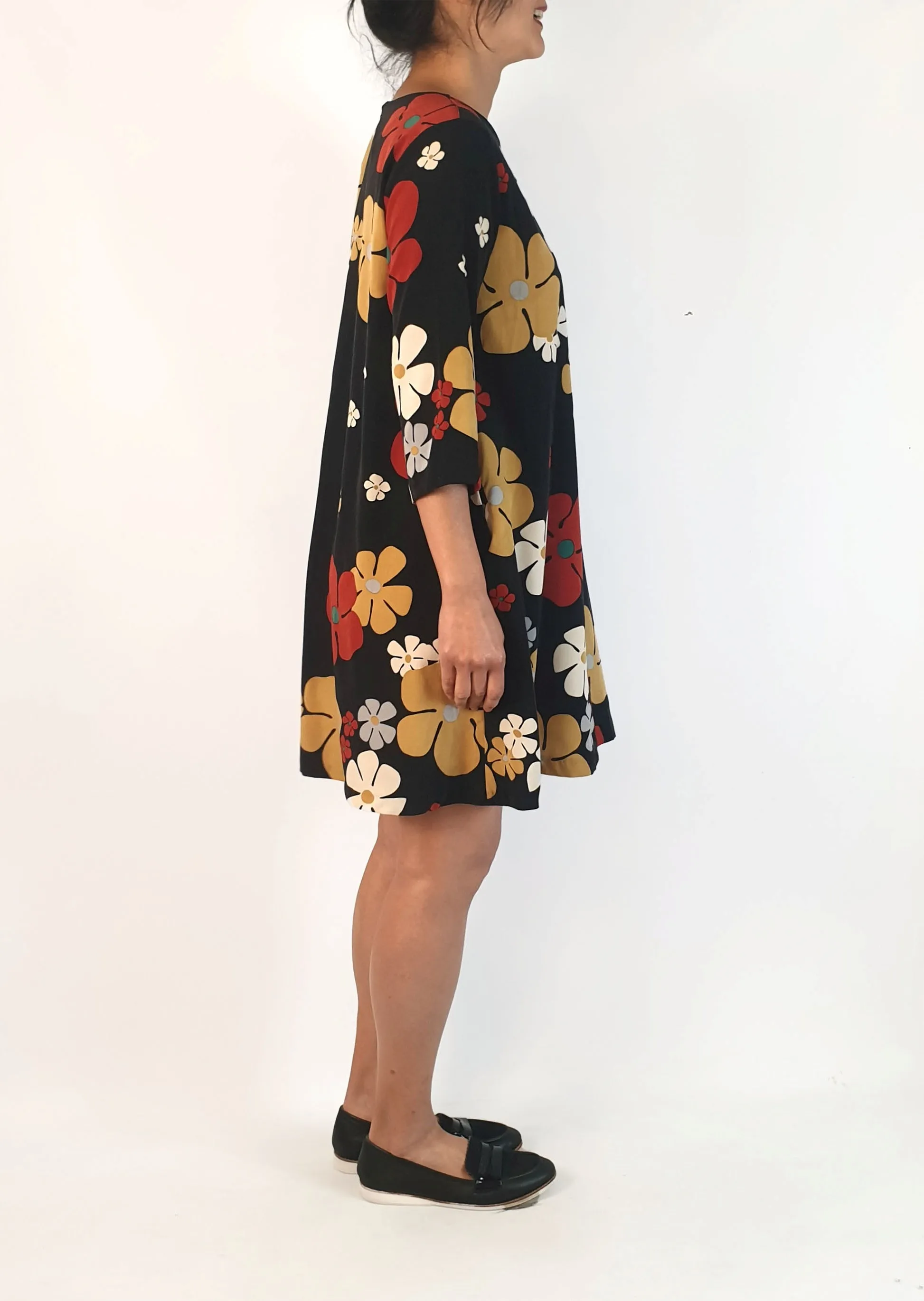 Olga De Polga 60s vibe flower print long sleeve dress - one size, best fits 10