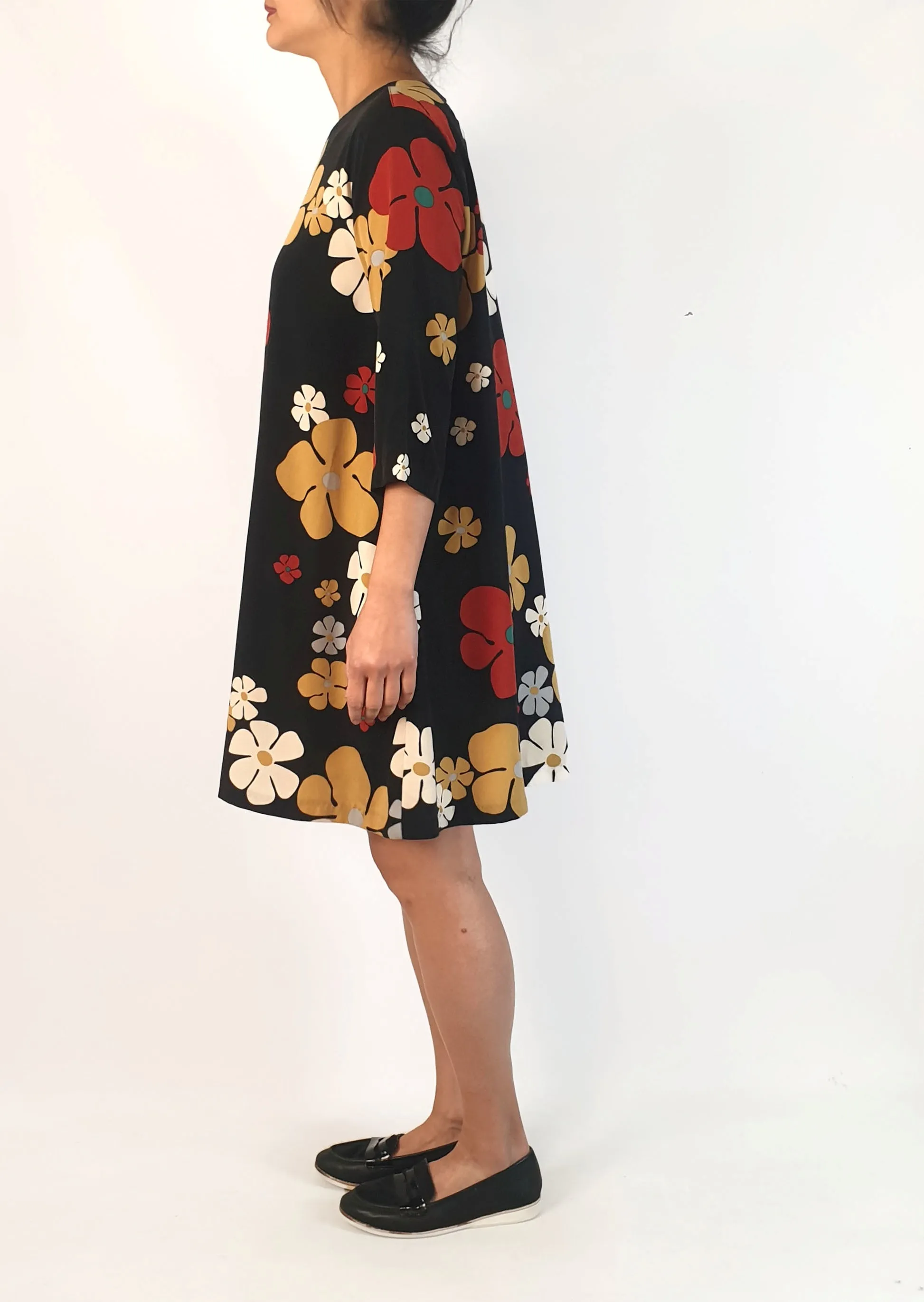 Olga De Polga 60s vibe flower print long sleeve dress - one size, best fits 10