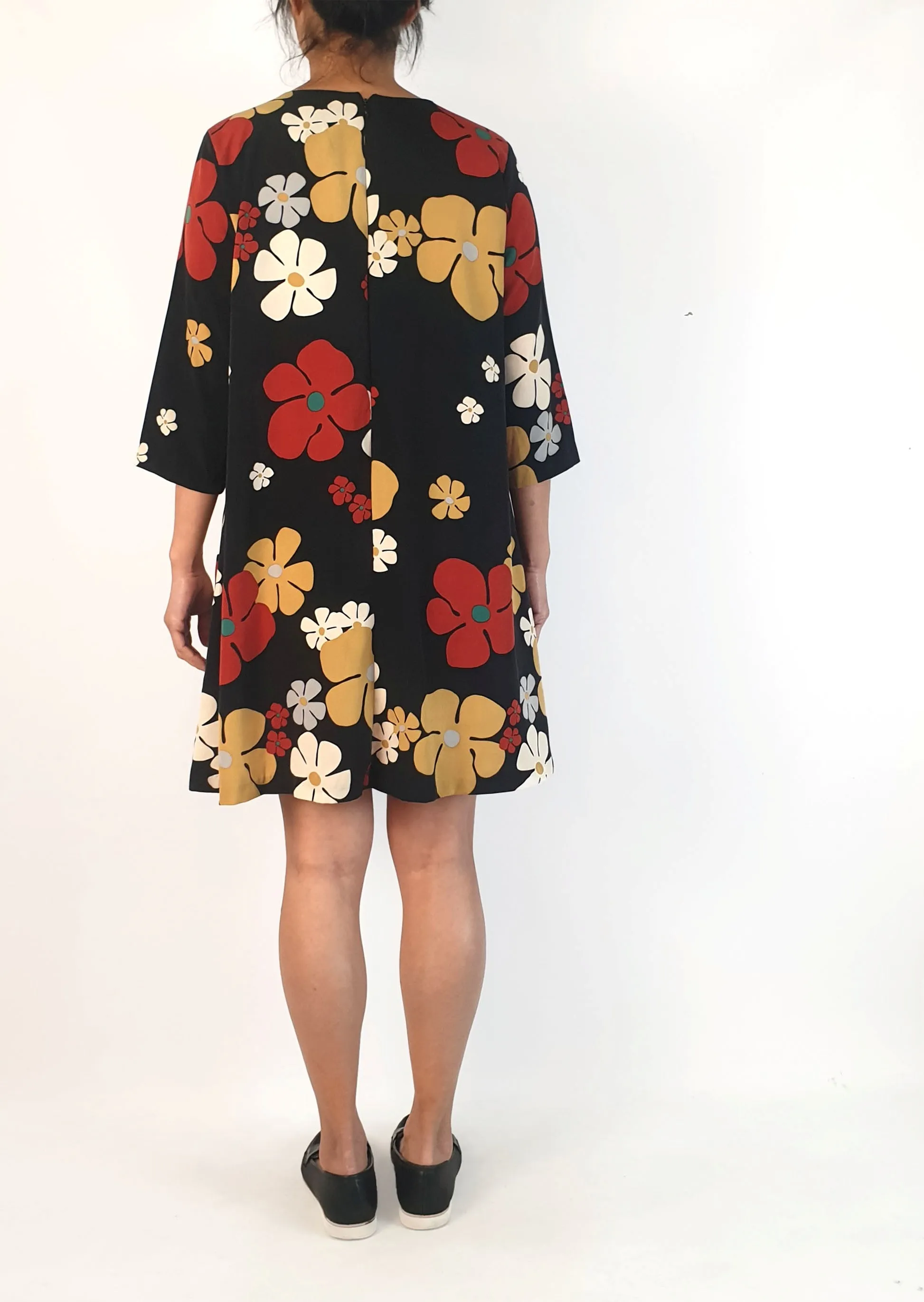Olga De Polga 60s vibe flower print long sleeve dress - one size, best fits 10