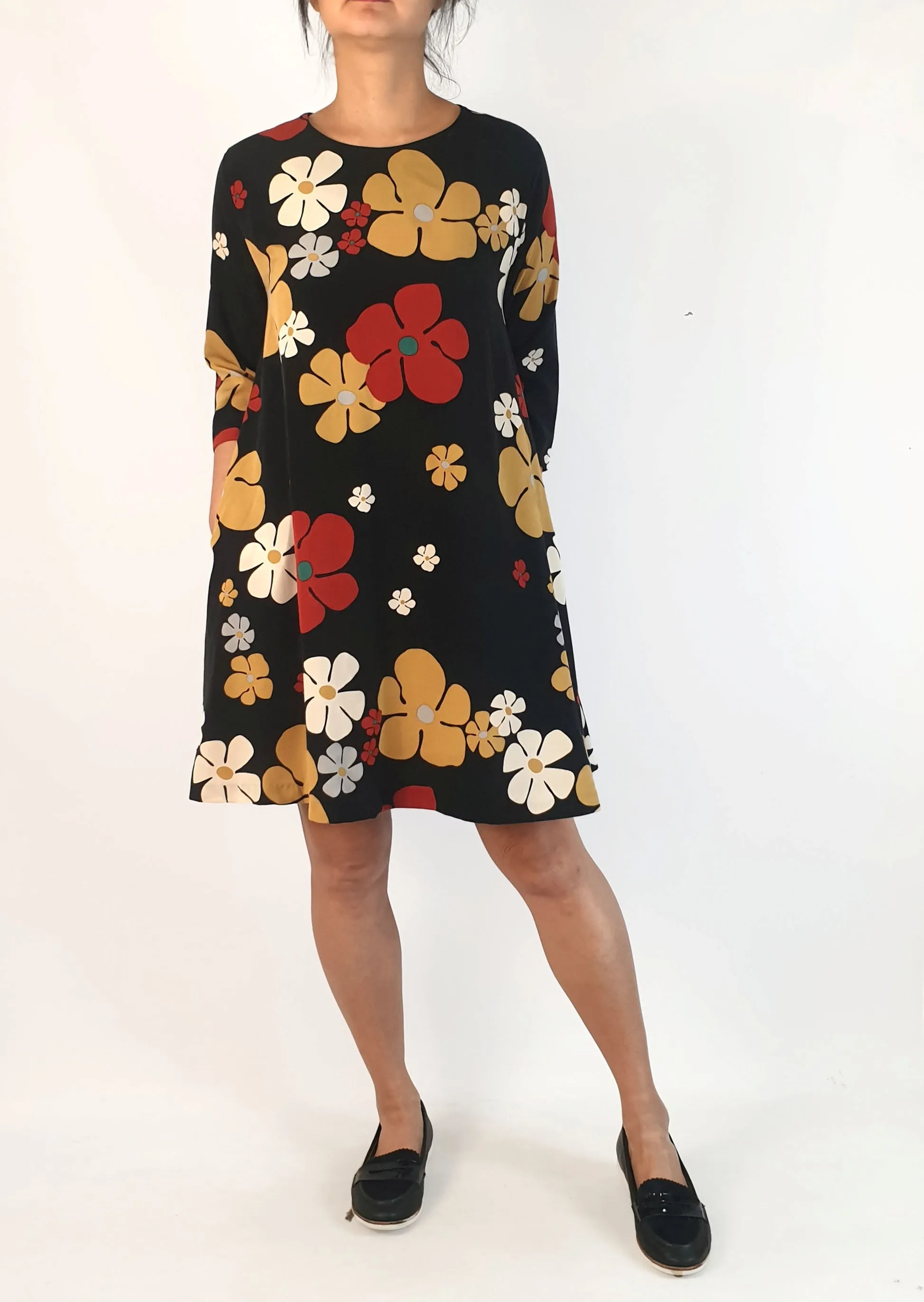 Olga De Polga 60s vibe flower print long sleeve dress - one size, best fits 10