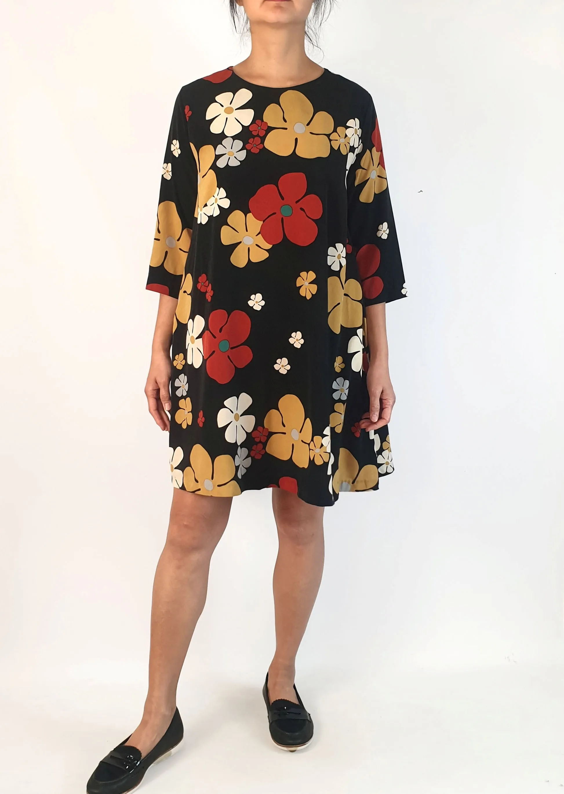 Olga De Polga 60s vibe flower print long sleeve dress - one size, best fits 10