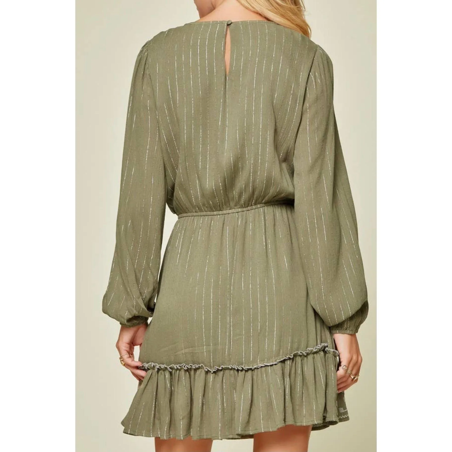 olive embroidered dress