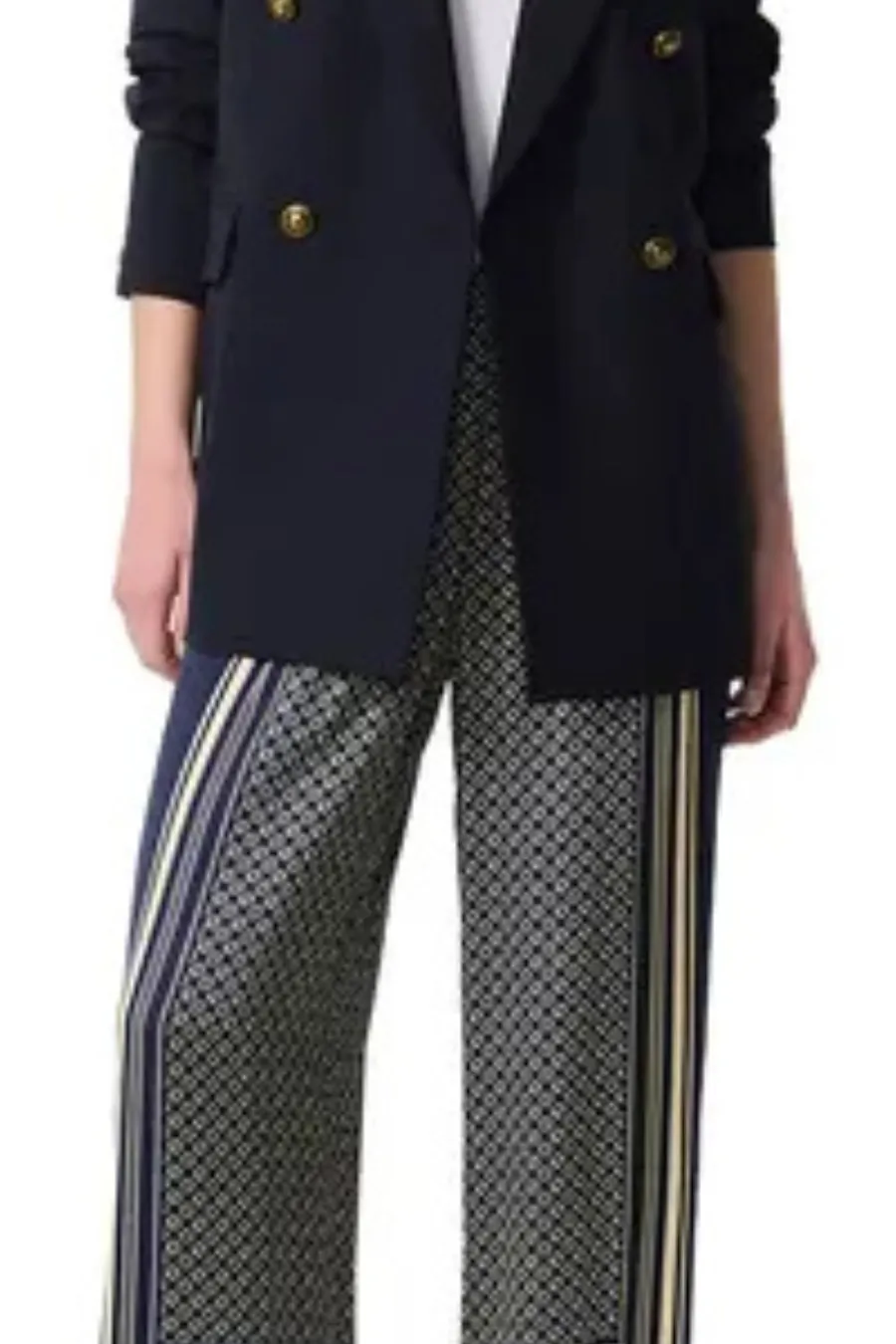 Olive Printed Pant Deep Navy