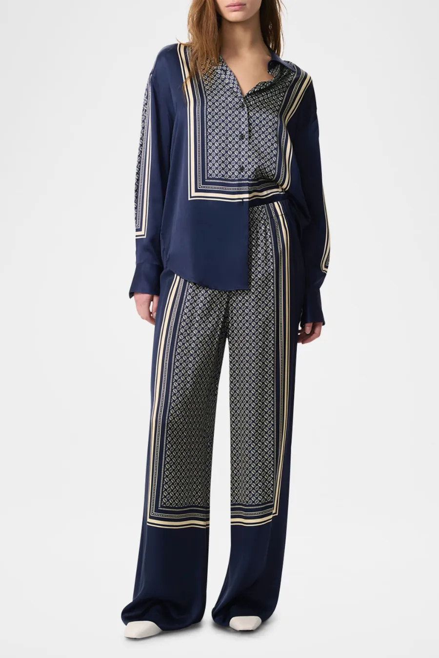 Olive Printed Pant Deep Navy