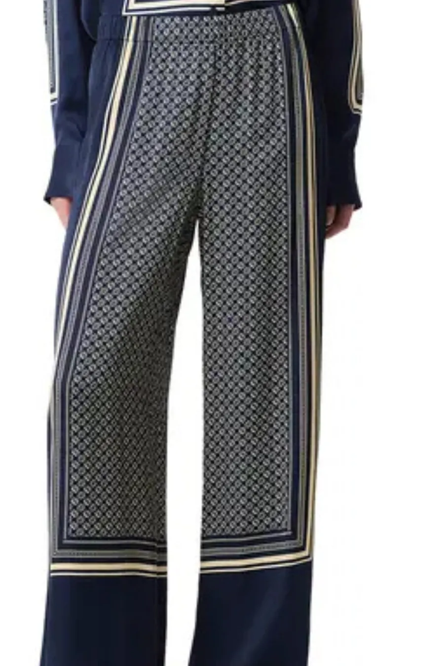 Olive Printed Pant Deep Navy