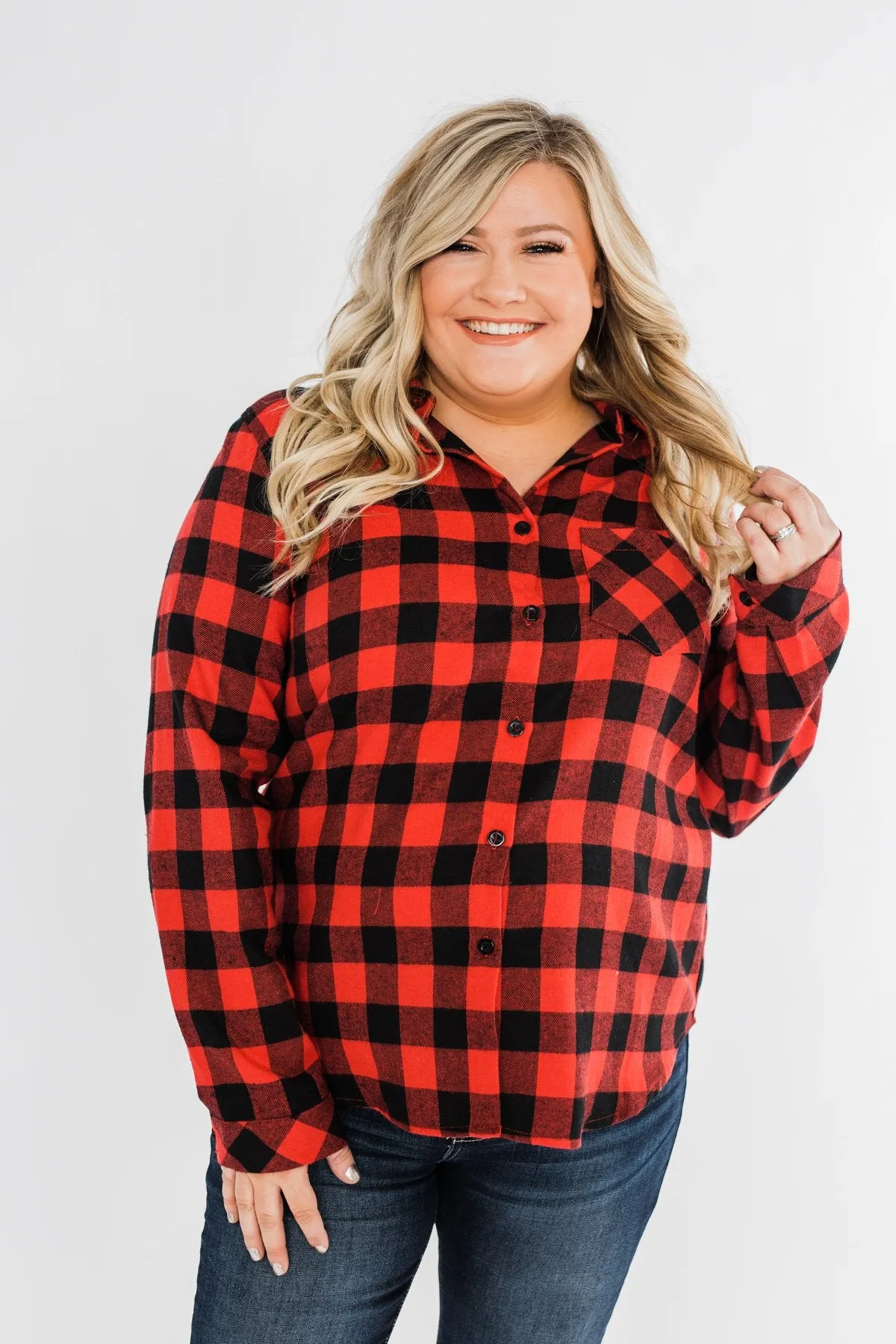 On An Adventure Plaid Top- Buffalo Plaid