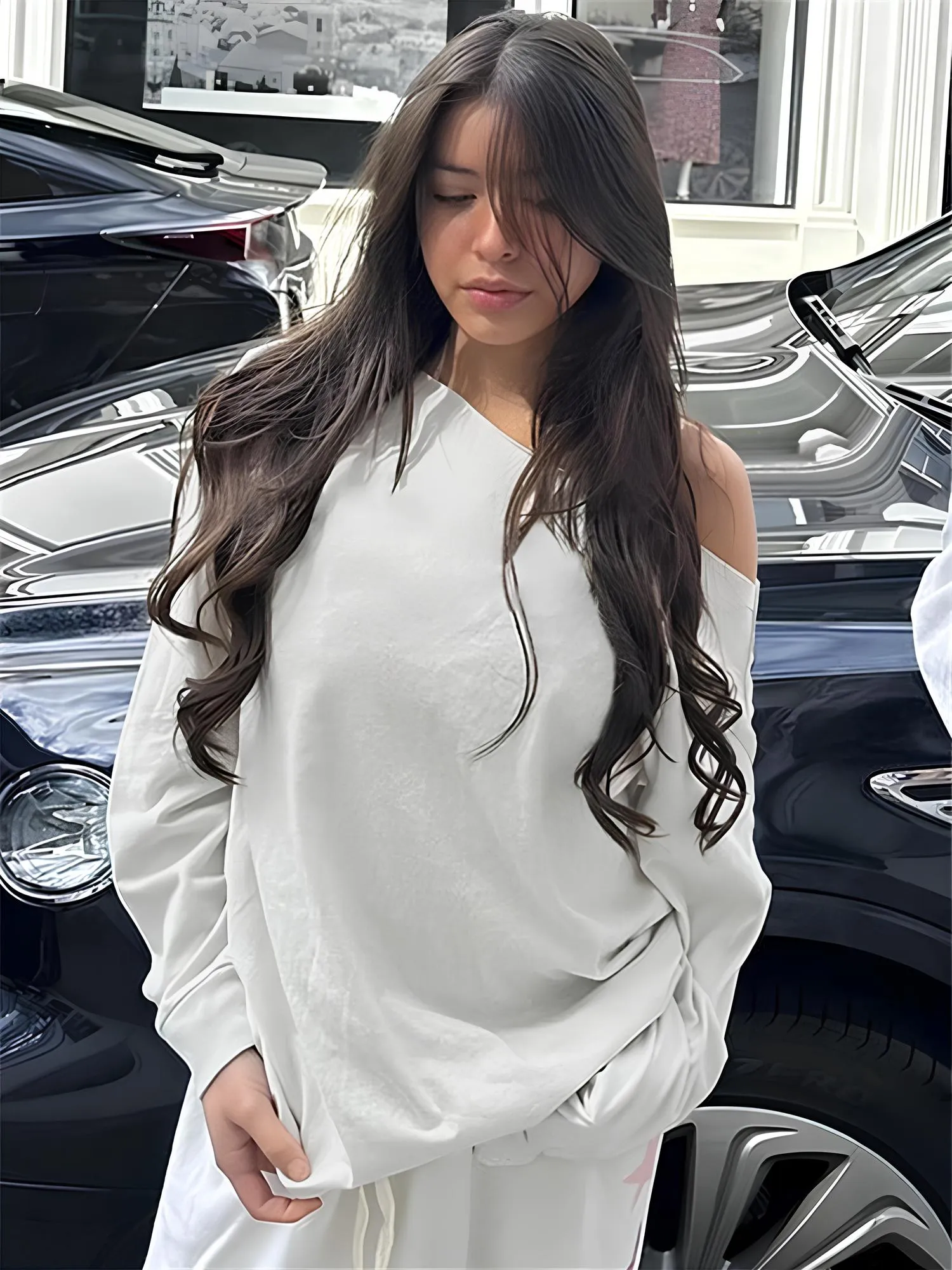 One-Shoulder Loose Casual Sweatshirt – Effortless Streetwear Staple