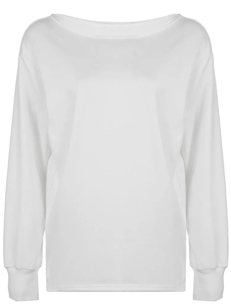 One-Shoulder Loose Casual Sweatshirt – Effortless Streetwear Staple