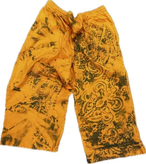 ORANGE GAUCHO LOUNGE SHORTS WITH GREEN GRAFFITI (SIZE L)