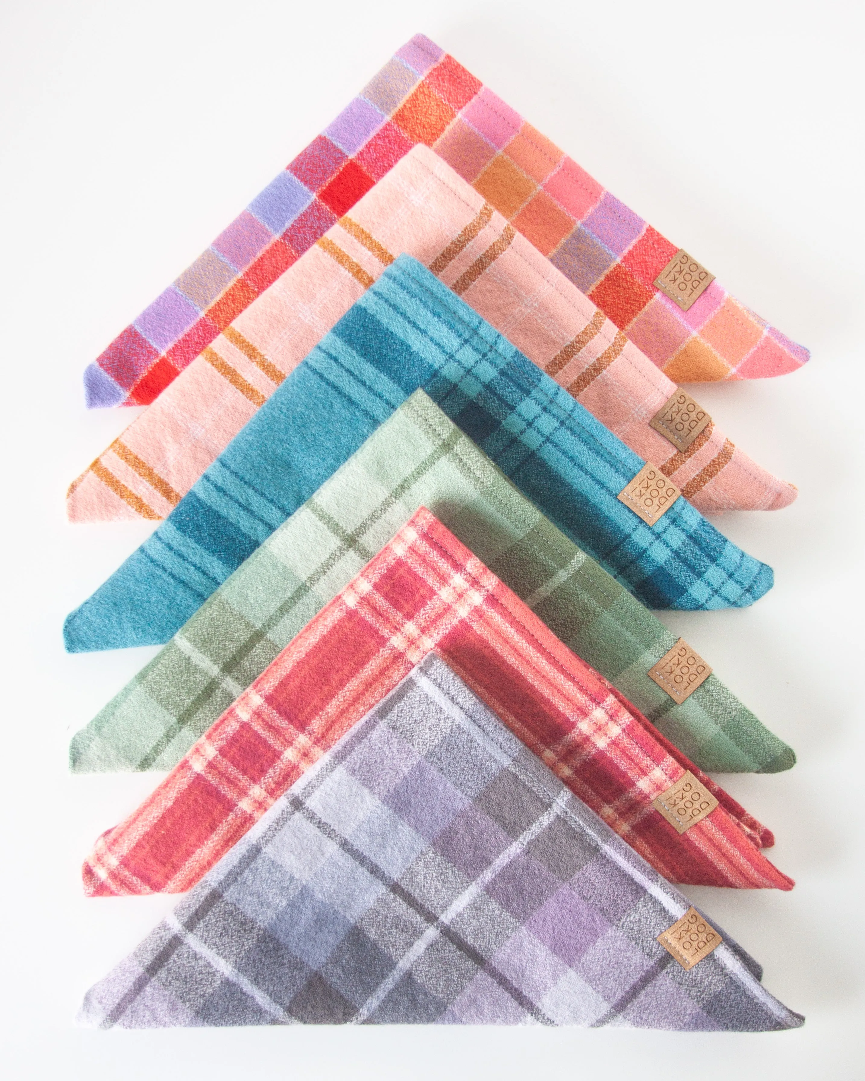 Pacific Blue Plaid Flannel Dog Bandana (Personalization Available)