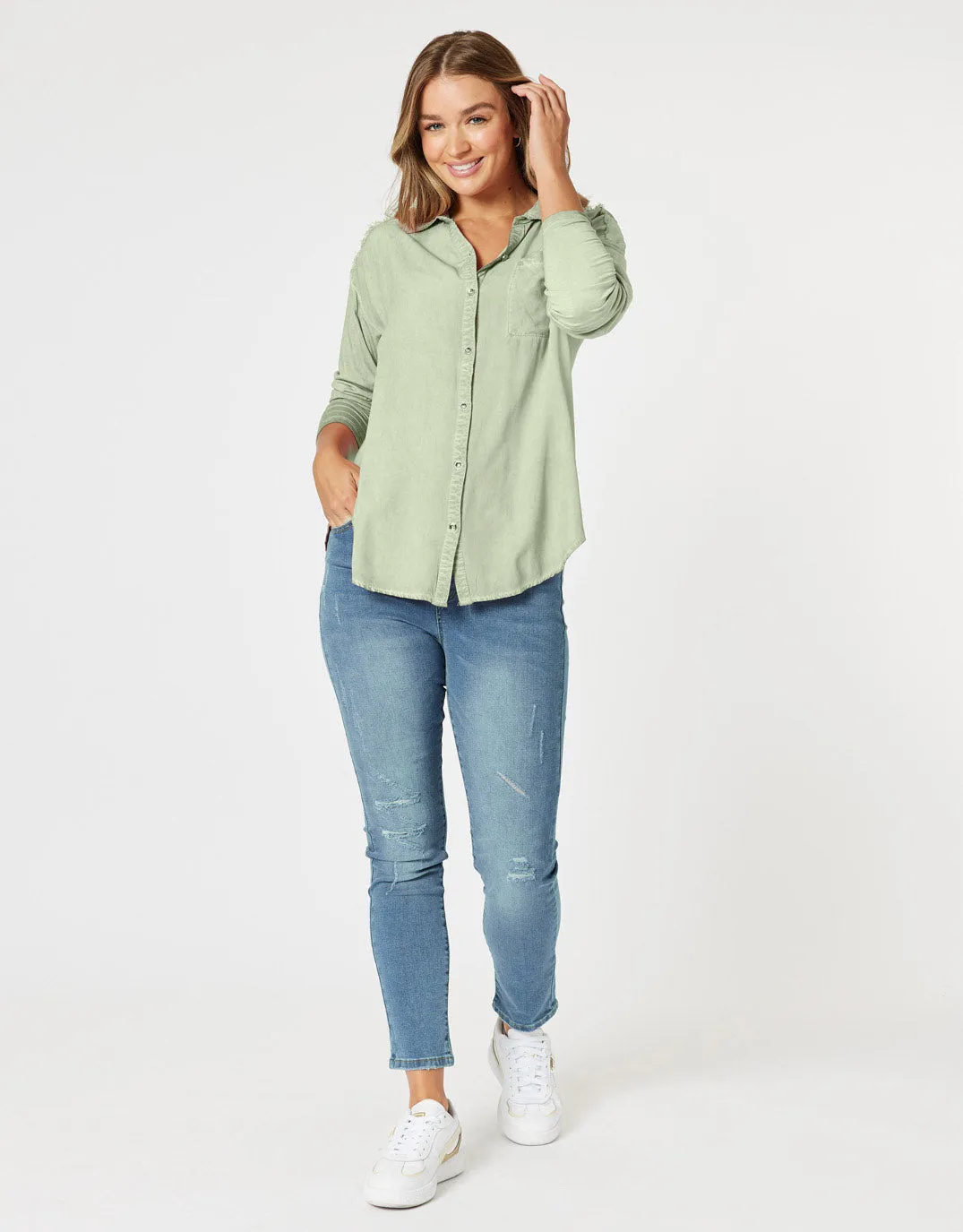 Paige Shirt - Washed Khaki