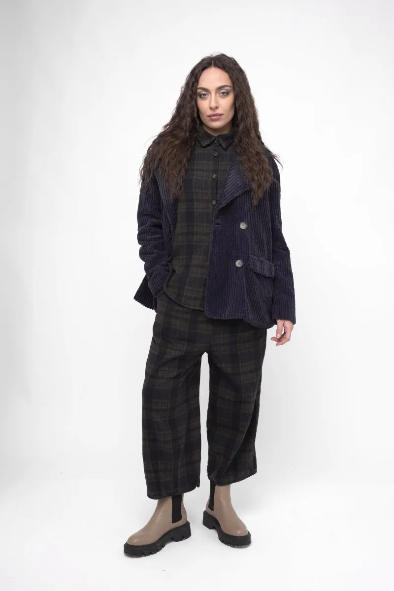 Palazzo Plaid Cotton Pant