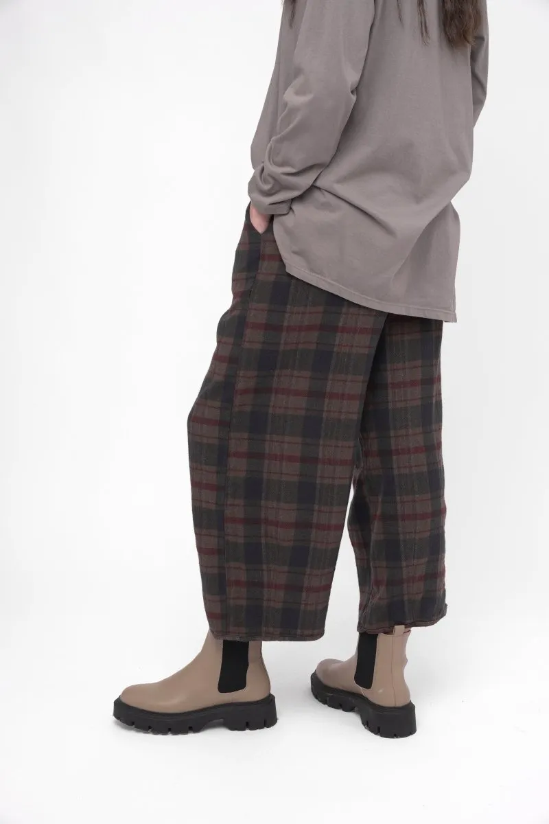 Palazzo Plaid Cotton Pant