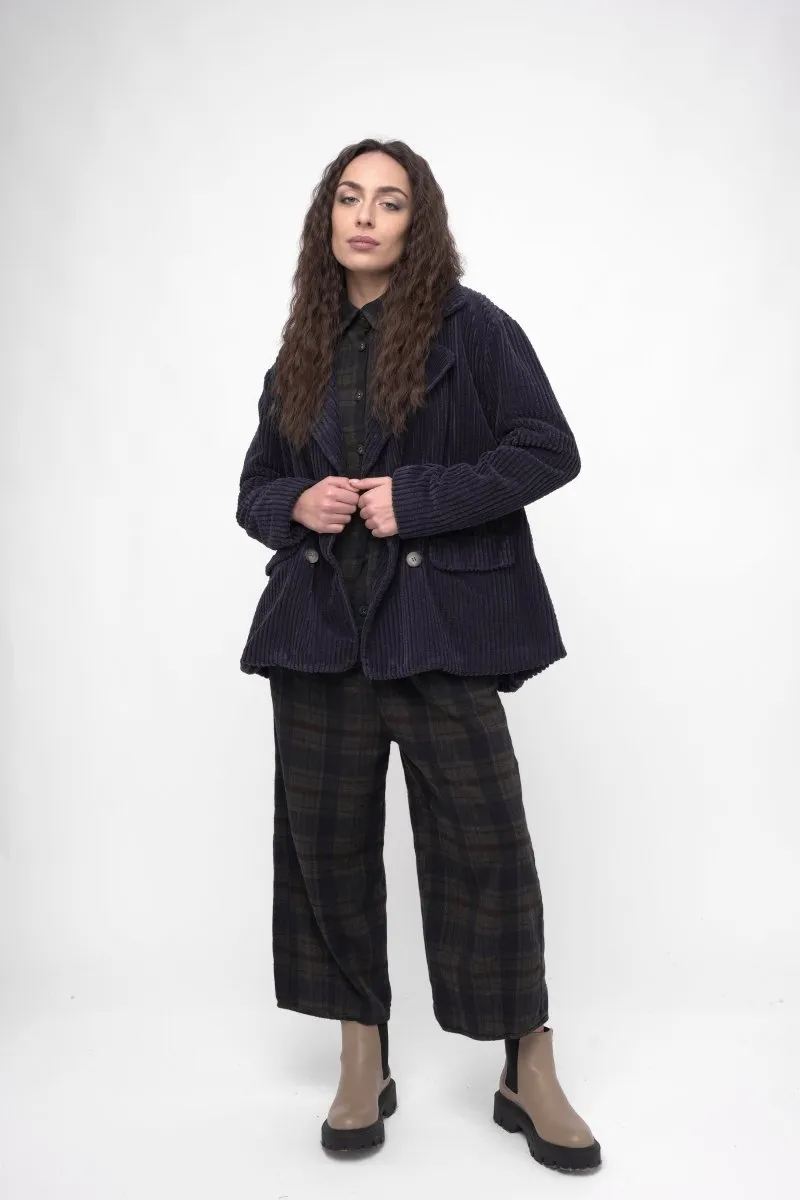 Palazzo Plaid Cotton Pant