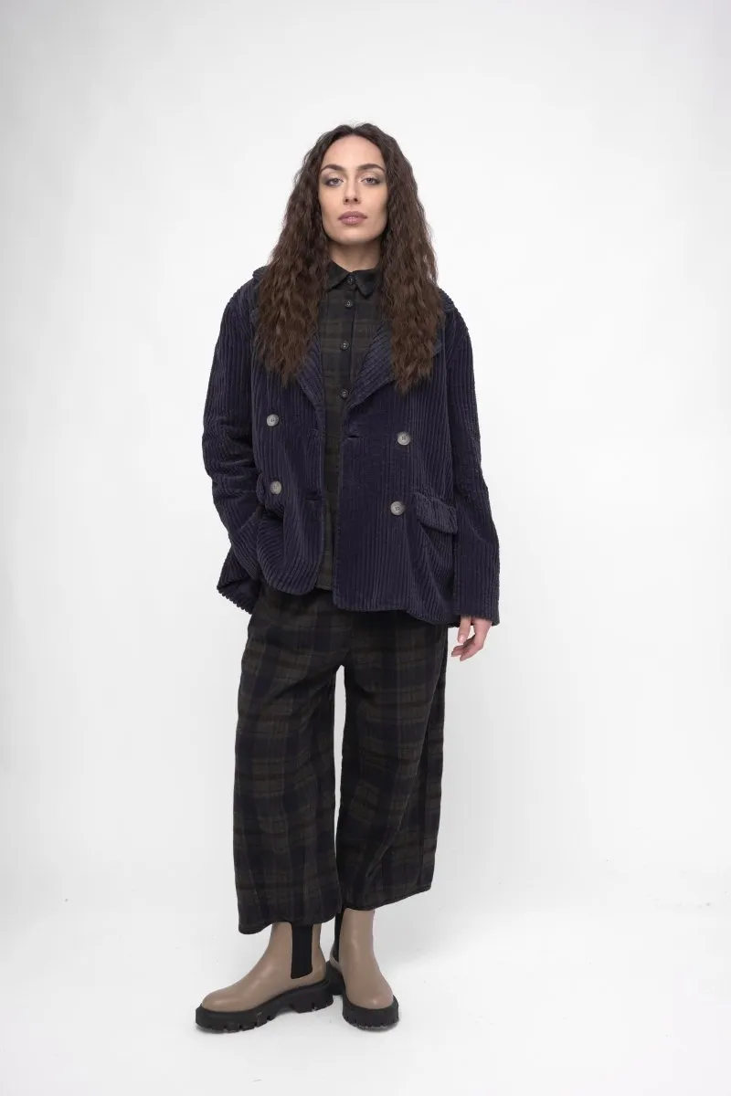 Palazzo Plaid Cotton Pant