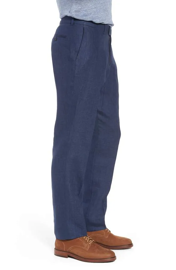Palm Beach Oxford Plain Front Delave Linen Pants